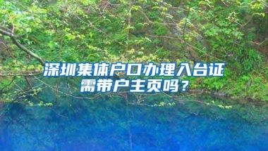 深圳集体户口办理入台证需带户主页吗？