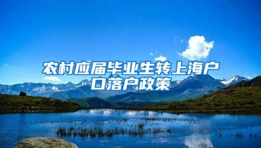 农村应届毕业生转上海户口落户政策