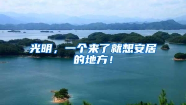 光明，一个来了就想安居的地方！