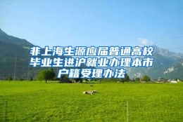 非上海生源应届普通高校毕业生进沪就业办理本市户籍受理办法