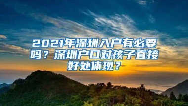 2021年深圳入户有必要吗？深圳户口对孩子直接好处体现？
