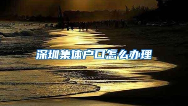 深圳集体户口怎么办理
