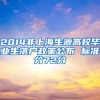 2014非上海生源高校毕业生落户政策公布 标准分72分