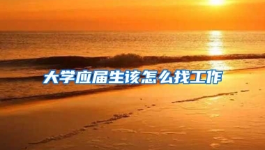 大学应届生该怎么找工作
