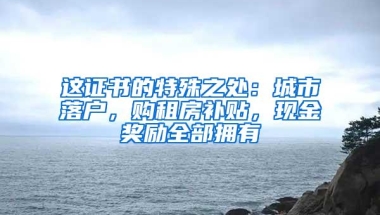 这证书的特殊之处：城市落户，购租房补贴，现金奖励全部拥有