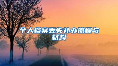 个人档案丢失补办流程与材料