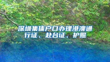 深圳集体户口办理港澳通行证、赴台证、护照