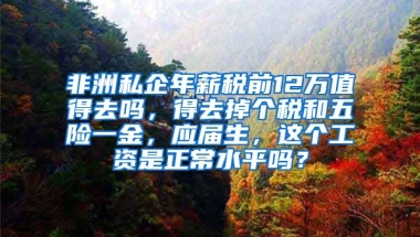 非洲私企年薪税前12万值得去吗，得去掉个税和五险一金，应届生，这个工资是正常水平吗？