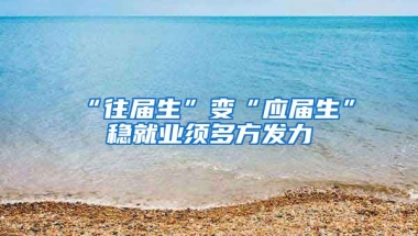 “往届生”变“应届生”稳就业须多方发力