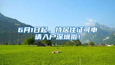 6月1日起，持居住证可申请入户深圳啦！