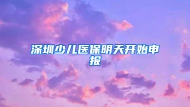 深圳少儿医保明天开始申报