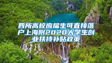 四所高校应届生可直接落户上海附2020大学生创业扶持补贴政策
