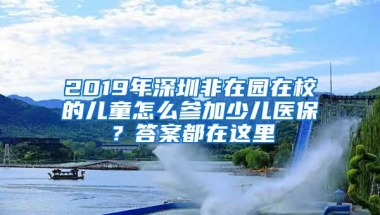 2019年深圳非在园在校的儿童怎么参加少儿医保？答案都在这里