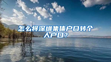 怎么将深圳集体户口转个人户口？