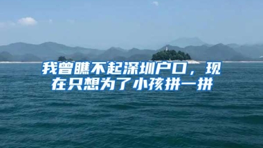 我曾瞧不起深圳户口，现在只想为了小孩拼一拼