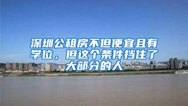 深圳公租房不但便宜且有学位，但这个条件挡住了大部分的人