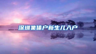 深圳集体户新生儿入户