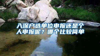 入深户选单位申报还是个人申报呢？哪个比较简单