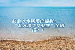 财会人专属落户福利！“北大清华毕业生”全被抢？！