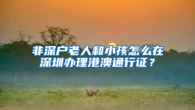 非深户老人和小孩怎么在深圳办理港澳通行证？