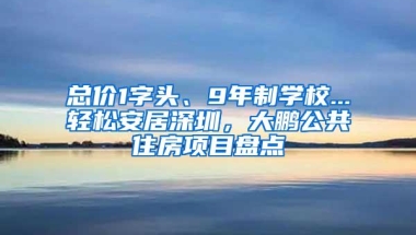 总价1字头、9年制学校...轻松安居深圳，大鹏公共住房项目盘点