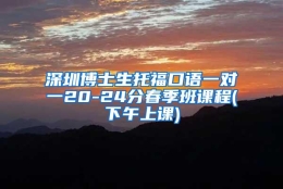 深圳博士生托福口语一对一20-24分春季班课程(下午上课)