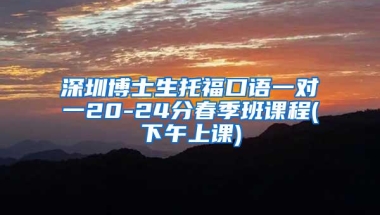 深圳博士生托福口语一对一20-24分春季班课程(下午上课)