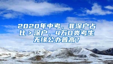 2020年中考，非深户占比＞深户，4万D类考生无缘公办普高？