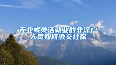 无业或灵活就业的非深户人员如何缴交社保