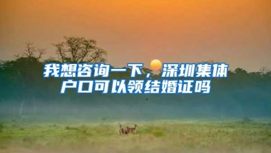 我想咨询一下，深圳集体户口可以领结婚证吗