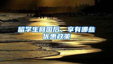 留学生回国后，享有哪些优惠政策