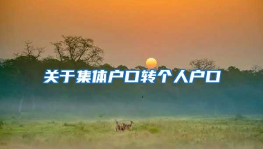 关于集体户口转个人户口