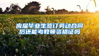 应届毕业生签订劳动合同后还能考教师资格证吗