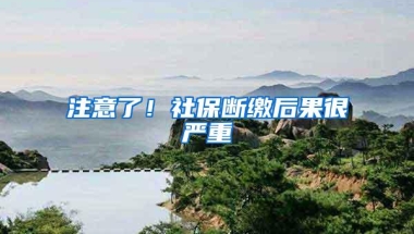 注意了！社保断缴后果很严重