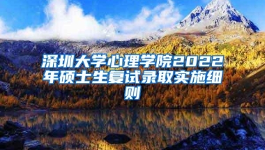 深圳大学心理学院2022年硕士生复试录取实施细则