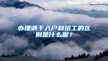 办理调干入户和招工的区别是什么呢？
