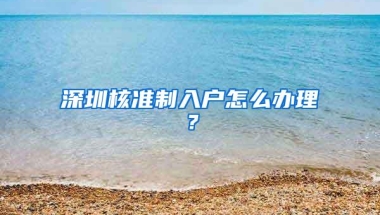 深圳核准制入户怎么办理？