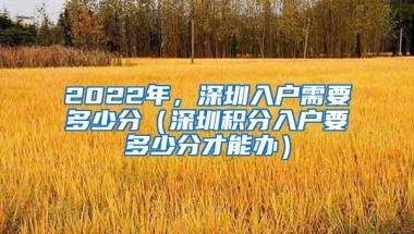 2022年，深圳入户需要多少分（深圳积分入户要多少分才能办）
