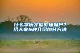 什么学历才能办理深户？给大家5种介绍加分方法