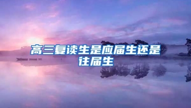 高三复读生是应届生还是往届生