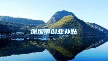 深圳市创业补贴