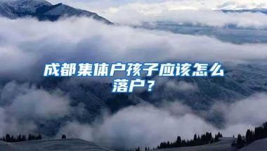 成都集体户孩子应该怎么落户？