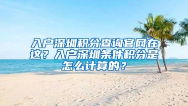 入户深圳积分查询官网在这？入户深圳条件积分是怎么计算的？