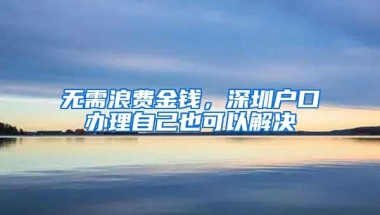 无需浪费金钱，深圳户口办理自己也可以解决
