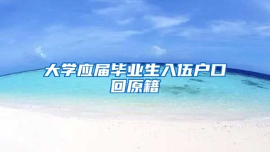 大学应届毕业生入伍户口回原籍