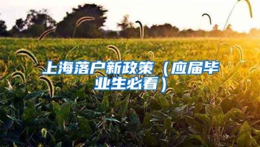 上海落户新政策（应届毕业生必看）