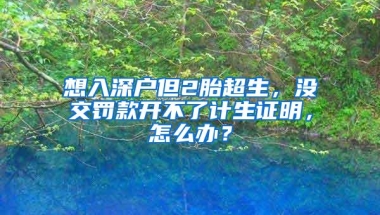 想入深户但2胎超生，没交罚款开不了计生证明，怎么办？