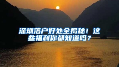 深圳落户好处全揭秘！这些福利你都知道吗？