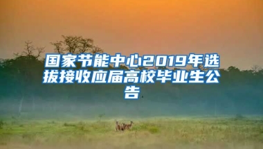 国家节能中心2019年选拔接收应届高校毕业生公告
