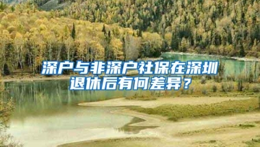 深户与非深户社保在深圳退休后有何差异？